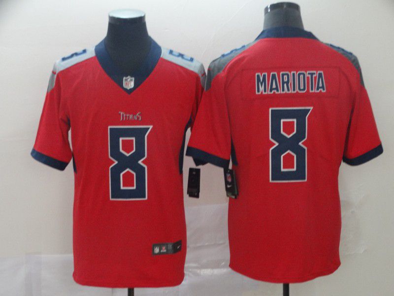 Men Tennessee Titans 8 Mariota Red Nike Vapor Untouchable Limited NFL Jersey
